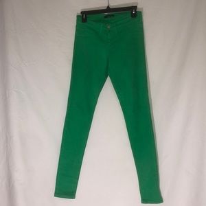 Green skinny jeans